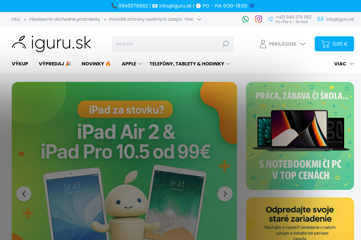 Náhľad webu iguru.sk