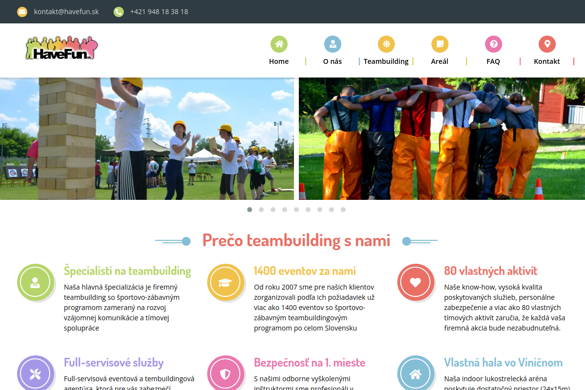 Náhľad webu HaveFun – eventová a teambuildingová agentúra pri Bratislave